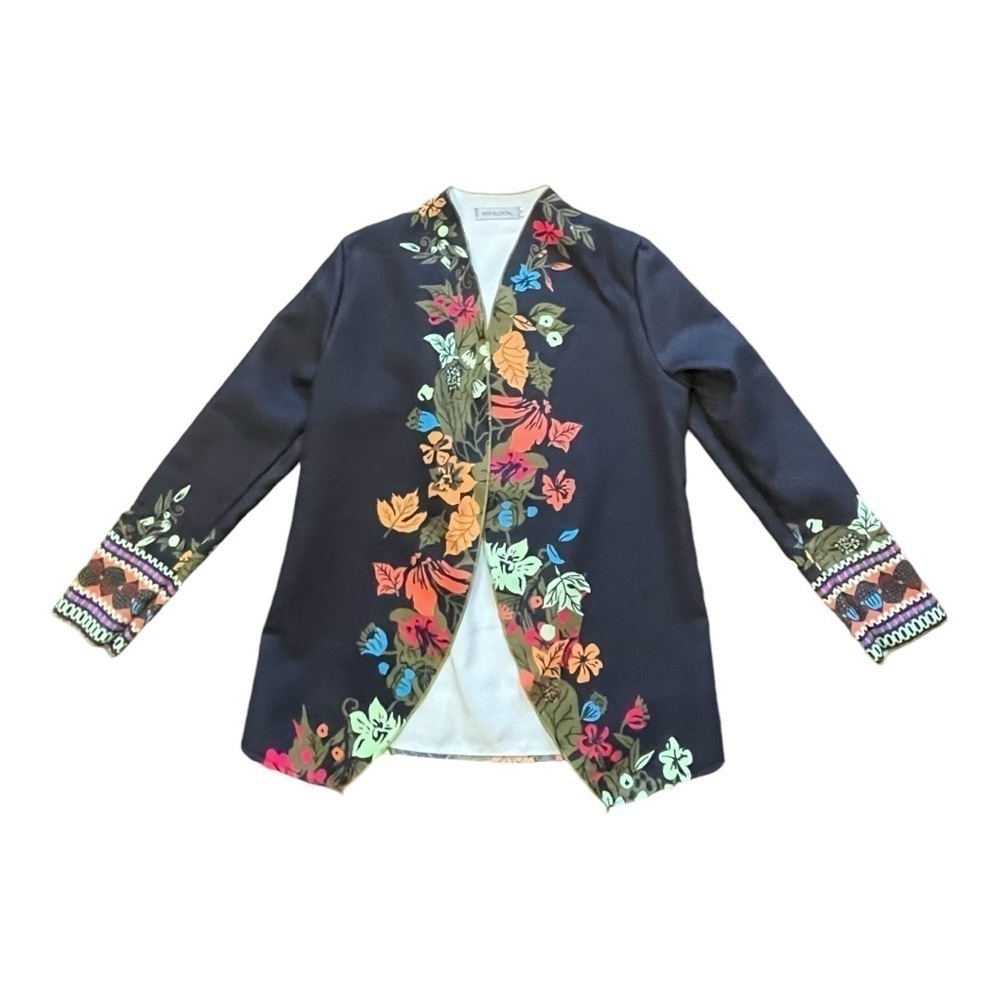 MISSLOOK Lightweight open front jacket Fall leaves women’s medium - Picture 3 of 11
